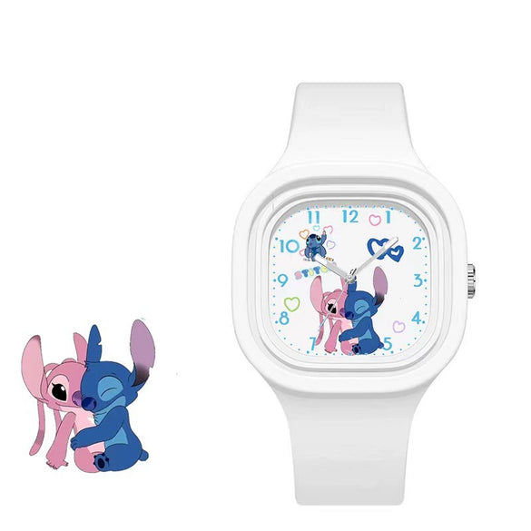Wholesale Cute Cartoon Square Plastic Case And Silicone Strap Quartz Watch