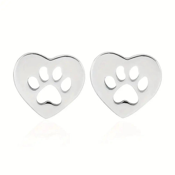 Wholesale Cute Cat Claw Earrings For Women Copper Inlaid Zircon With Heart And Animal Patterns