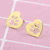Wholesale Cute Cat Claw Earrings For Women Copper Inlaid Zircon With Heart And Animal Patterns