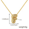 Wholesale Cute Chubby Letter Pendant Necklace Copper Inlaid Zircon Electroplated