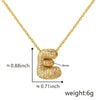 Wholesale Cute Chubby Letter Pendant Necklace Copper Inlaid Zircon Electroplated
