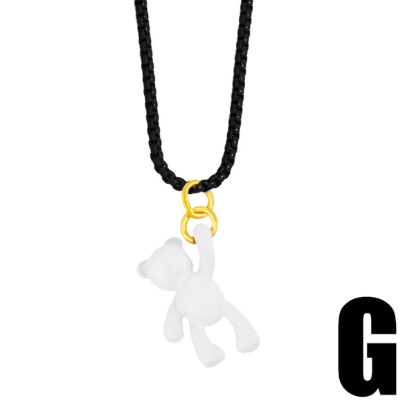 Wholesale Cute Color Bear Pendant Copper Necklace Gooddiy