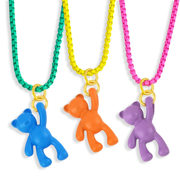 Wholesale Cute Color Bear Pendant Copper Necklace Gooddiy