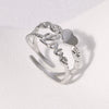 Wholesale Cute Electroplated Heartshaped Stainless Steel Open Ring For Women