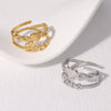 Wholesale Cute Electroplated Heartshaped Stainless Steel Open Ring For Women