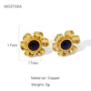 Wholesale Cute Flower Geometric Earrings Copper Electroplated