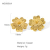 Wholesale Cute Flower Geometric Earrings Copper Electroplated
