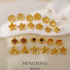 Wholesale Cute Flower Geometric Earrings Copper Electroplated