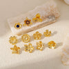 Wholesale Cute Flower Geometric Earrings Copper Electroplated