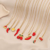 Wholesale Cute Fruit Pendant Stainless Steel And Copper Jewelry With Dripping Oil Processing For Women