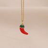 Wholesale Cute Fruit Pendant Stainless Steel And Copper Jewelry With Dripping Oil Processing For Women
