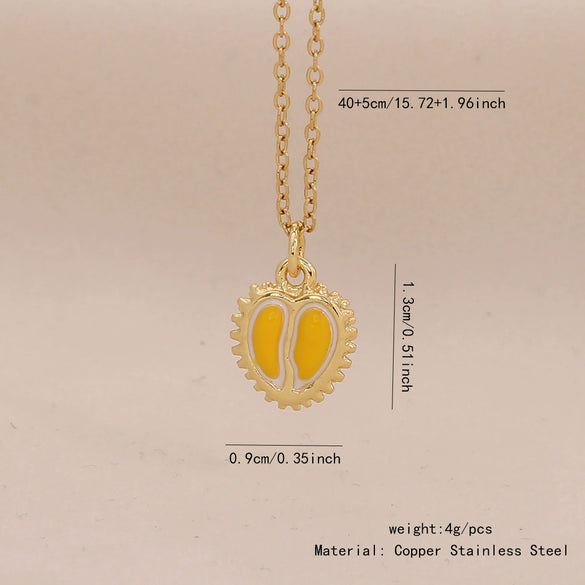 Wholesale Cute Fruit Pendant Stainless Steel And Copper Jewelry With Dripping Oil Processing For Women