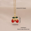 Wholesale Cute Fruit Pendant Stainless Steel And Copper Jewelry With Dripping Oil Processing For Women