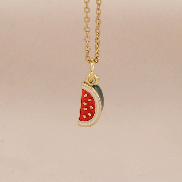 Wholesale Cute Fruit Pendant Stainless Steel And Copper Jewelry With Dripping Oil Processing For Women