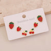 Wholesale Cute Fruit Shaped Stainless Steel Earrings With Dripping Oil Design For Women