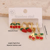 Wholesale Cute Fruit Shaped Stainless Steel Earrings With Dripping Oil Design For Women