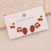 Wholesale Cute Fruit Shaped Stainless Steel Earrings With Dripping Oil Design For Women