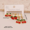 Wholesale Cute Fruit Shaped Stainless Steel Earrings With Dripping Oil Design For Women