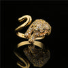 Wholesale Cute Leopard Open Ring Copper Plated With Microset Aaa Zircon For Women
