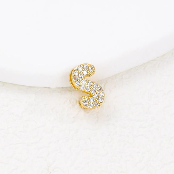 Wholesale Cute Letter Copper Necklace Set With Zirconia Pendant