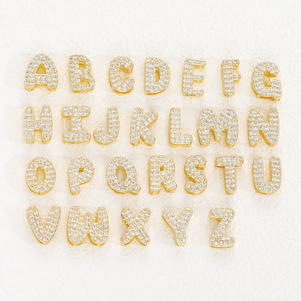 Wholesale Cute Letter Copper Necklace Set With Zirconia Pendant