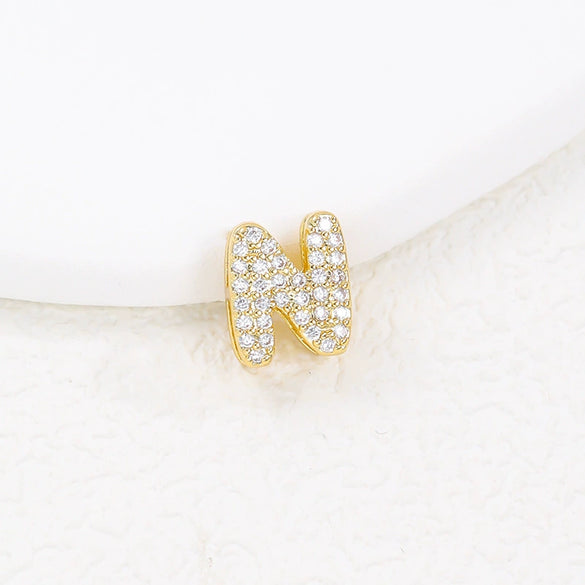 Wholesale Cute Letter Copper Necklace Set With Zirconia Pendant