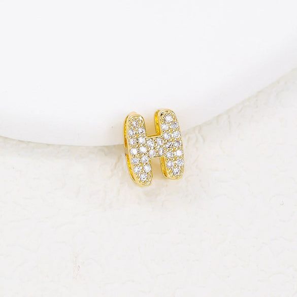 Wholesale Cute Letter Copper Necklace Set With Zirconia Pendant