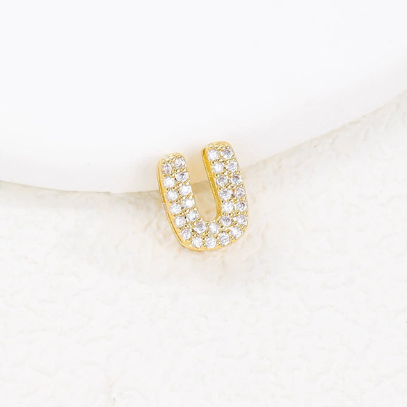 Wholesale Cute Letter Copper Necklace Set With Zirconia Pendant