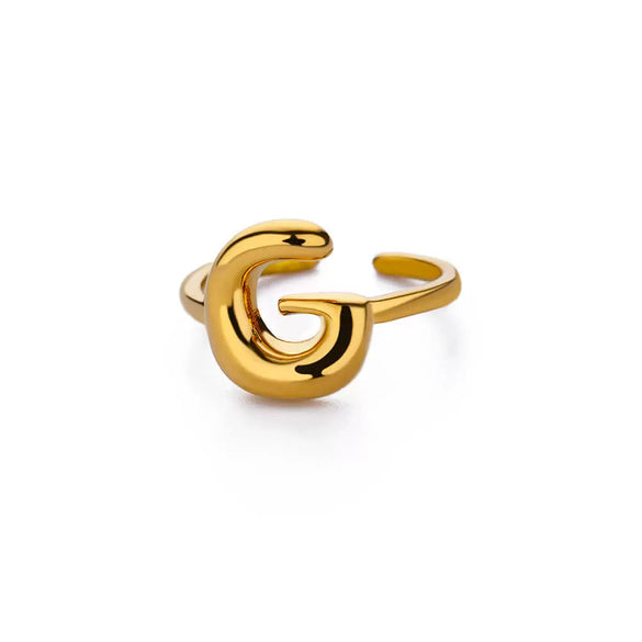 Wholesale Cute Letter Ring Copper 18K Goldplated