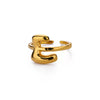 Wholesale Cute Letter Ring Copper 18K Goldplated