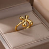 Wholesale Cute Letter Ring Copper 18K Goldplated