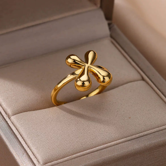 Wholesale Cute Letter Ring Copper 18K Goldplated