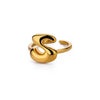 Wholesale Cute Letter Ring Copper 18K Goldplated
