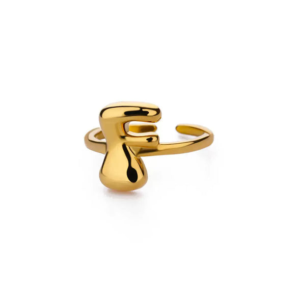 Wholesale Cute Letter Ring Copper 18K Goldplated