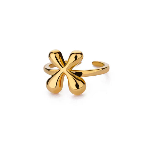 Wholesale Cute Letter Ring Copper 18K Goldplated