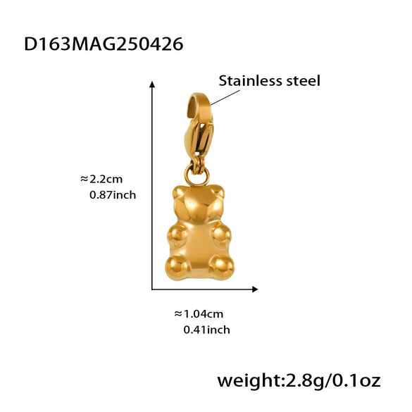 Wholesale Cute Little Bear Full Diamond 5A Zircon Multi Accessories Bracelet Titanium Steel 18K Real Gold Electroplated Geometric Jewelry For Women