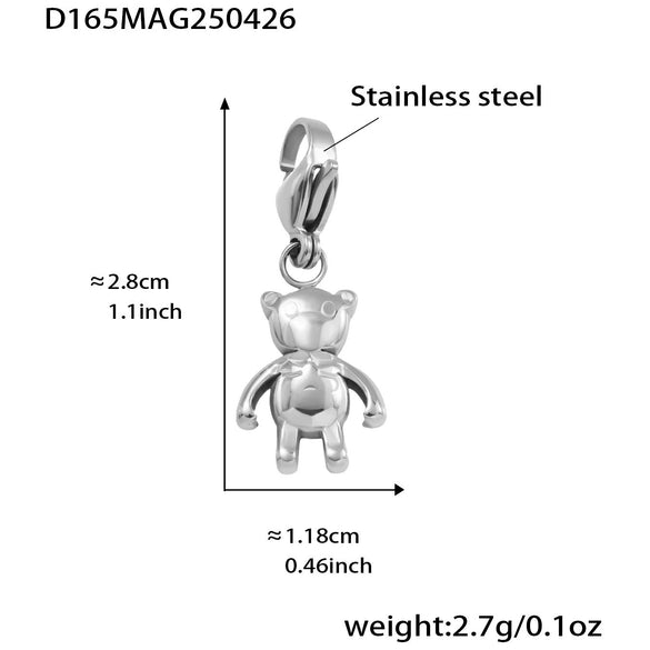 Wholesale Cute Little Bear Full Diamond 5A Zircon Multi Accessories Bracelet Titanium Steel 18K Real Gold Electroplated Geometric Jewelry For Women