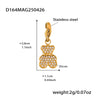 Wholesale Cute Little Bear Full Diamond 5A Zircon Multi Accessories Bracelet Titanium Steel 18K Real Gold Electroplated Geometric Jewelry For Women