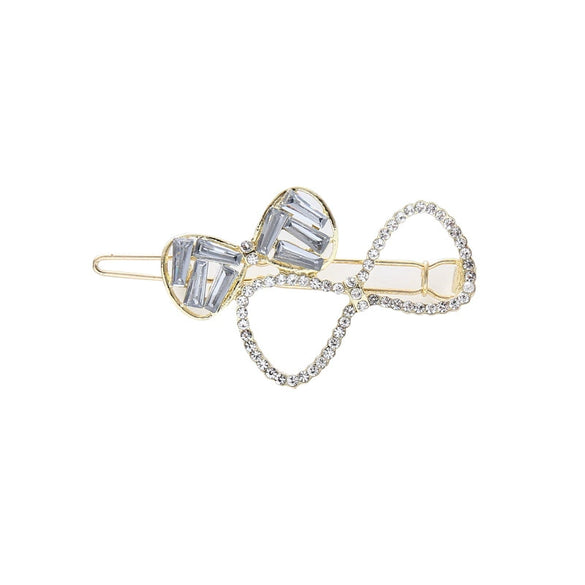 Wholesale Cute Metal Love Bow Flower Hairpin With Pearl And Crystal For Women