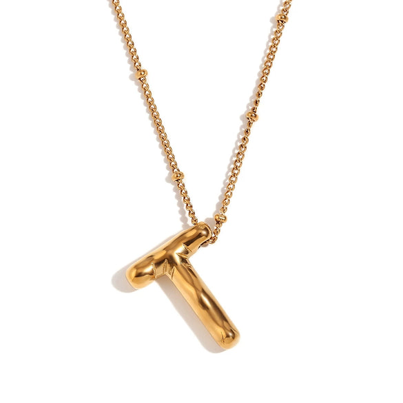 Wholesale Cute Popular Necklace For Women Stainless Steel 18K Gold Plated Letter Pendant With Electroplating
