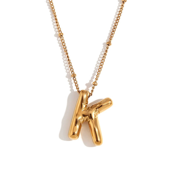 Wholesale Cute Popular Necklace For Women Stainless Steel 18K Gold Plated Letter Pendant With Electroplating