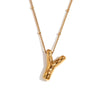 Wholesale Cute Popular Necklace For Women Stainless Steel 18K Gold Plated Letter Pendant With Electroplating