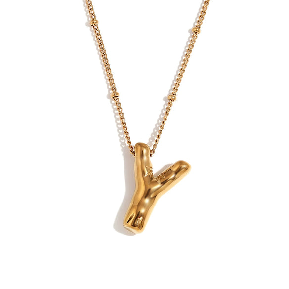 Wholesale Cute Popular Necklace For Women Stainless Steel 18K Gold Plated Letter Pendant With Electroplating