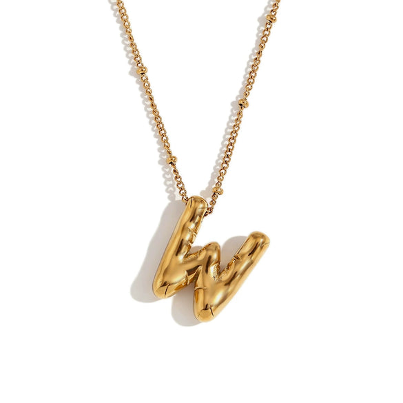 Wholesale Cute Popular Necklace For Women Stainless Steel 18K Gold Plated Letter Pendant With Electroplating