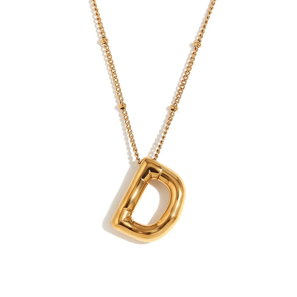 Wholesale Cute Popular Necklace For Women Stainless Steel 18K Gold Plated Letter Pendant With Electroplating
