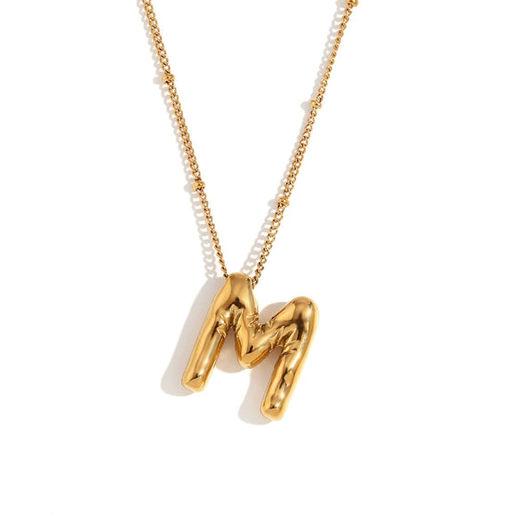 Wholesale Cute Popular Necklace For Women Stainless Steel 18K Gold Plated Letter Pendant With Electroplating