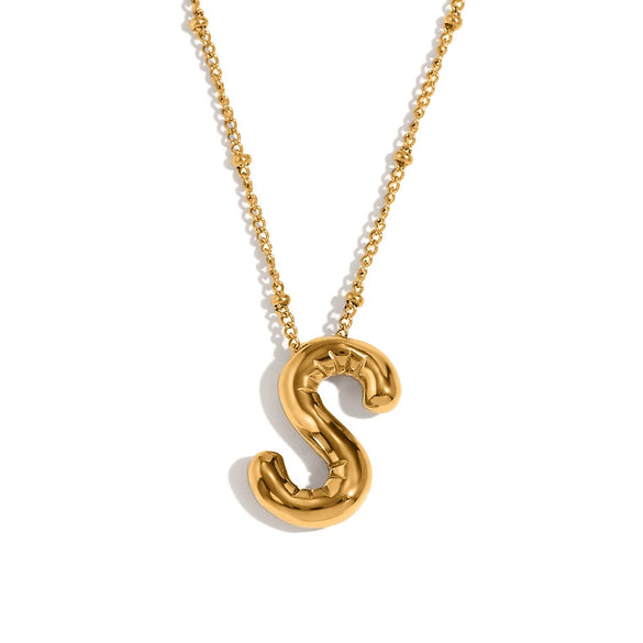 Wholesale Cute Popular Necklace For Women Stainless Steel 18K Gold Plated Letter Pendant With Electroplating