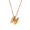 Wholesale Cute Popular Necklace For Women Stainless Steel 18K Gold Plated Letter Pendant With Electroplating