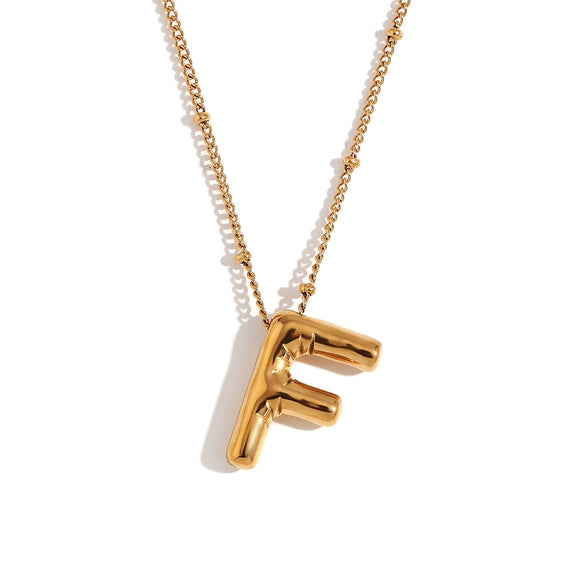Wholesale Cute Popular Necklace For Women Stainless Steel 18K Gold Plated Letter Pendant With Electroplating