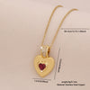 Wholesale Cute Red Love Heart Shape Pendant Necklace Light Luxury Stainless Steel Clavicle Chain
